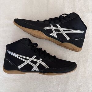 Asics Matflex 5 J504N Black Mid Top Wrestling Shoes Boxing MMA Men’s Size 11.5